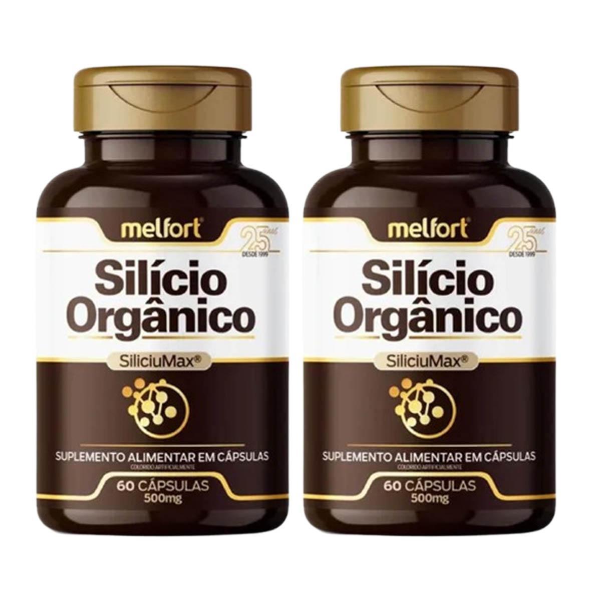 Kit 2x Silício Orgânico SiliciuMax 60 Cápsulas 500mg - Melfort