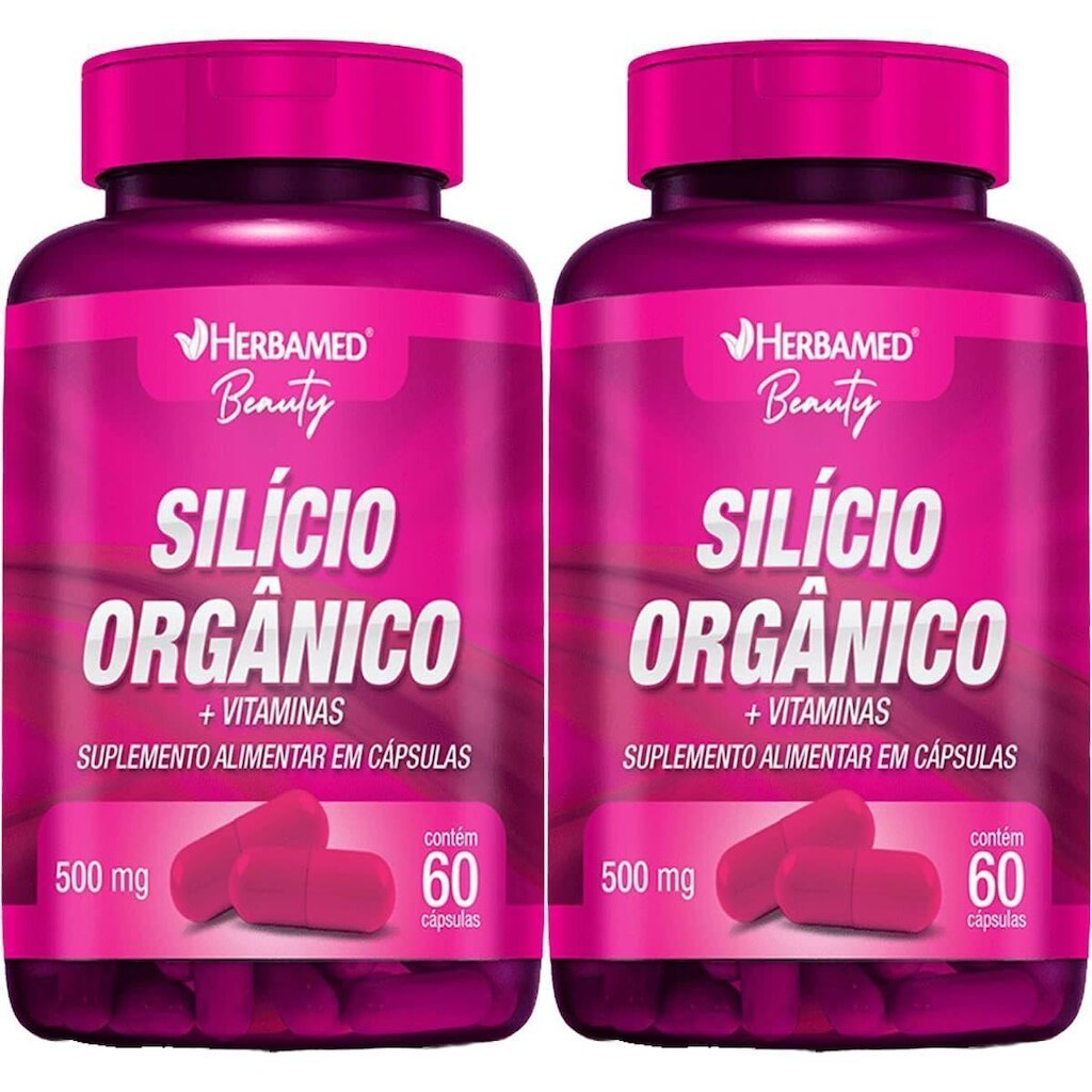 Kit 2X Silício Orgânico + Vitaminas - 60 Cápsulas - Herbamed