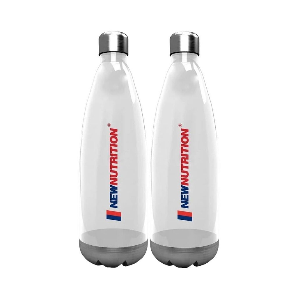 Kit 2X Squezze Plástica com Inox - 700ml Transparente - NewNutrition
