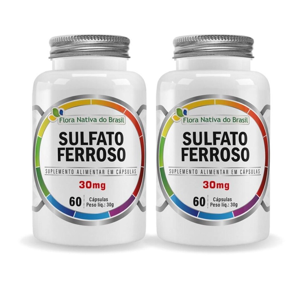 Kit 2x Sulfato Ferroso (30mg) 60 Cápsulas Flora Nativa do Brasil