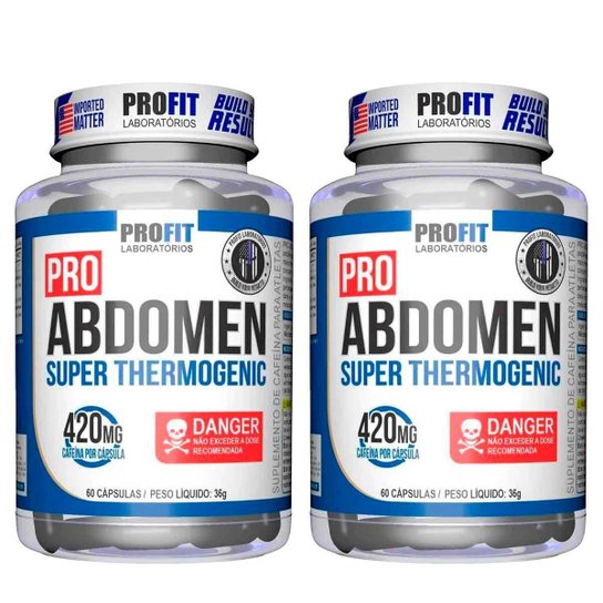 Kit 2x Super Thermogenic Pro Abdomen 420mg 60 Caps ProFit - N/A Menor preço em Kit 2x Super Thermogenic Pro Abdomen 420mg 60 Caps ProFit - N/A
