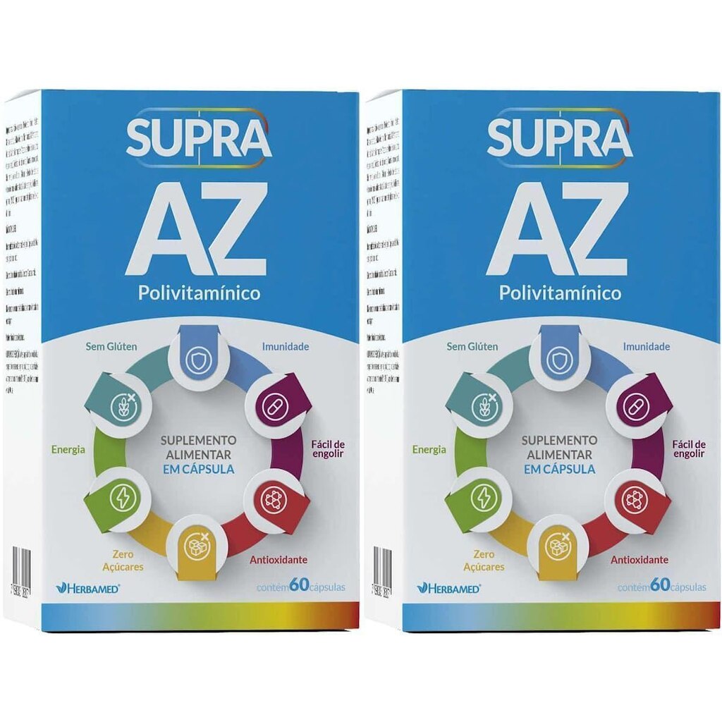 Kit 2X Supra AZ Polivitamínico - 60 Cápsulas - Herbamed