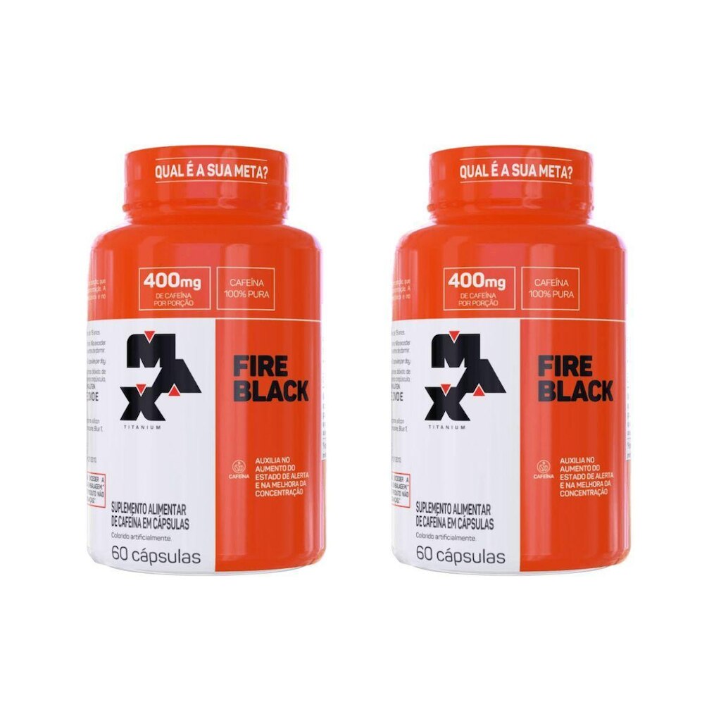 Kit 2x Termogênico Fire Black 60 Cápsulas - Max Titanium