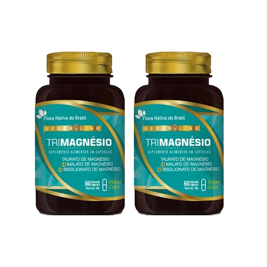 Kit 2x TriMagnésio Taurato Malato Bisglicinato 2x60 cp Flora