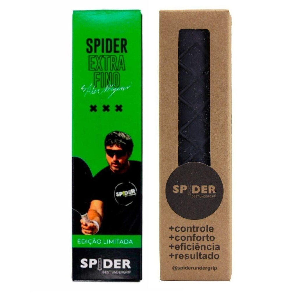 Kit 2x Undergrip Spider Fino e Extra Fino Sem Copo Preto - PRETO ÚNICA