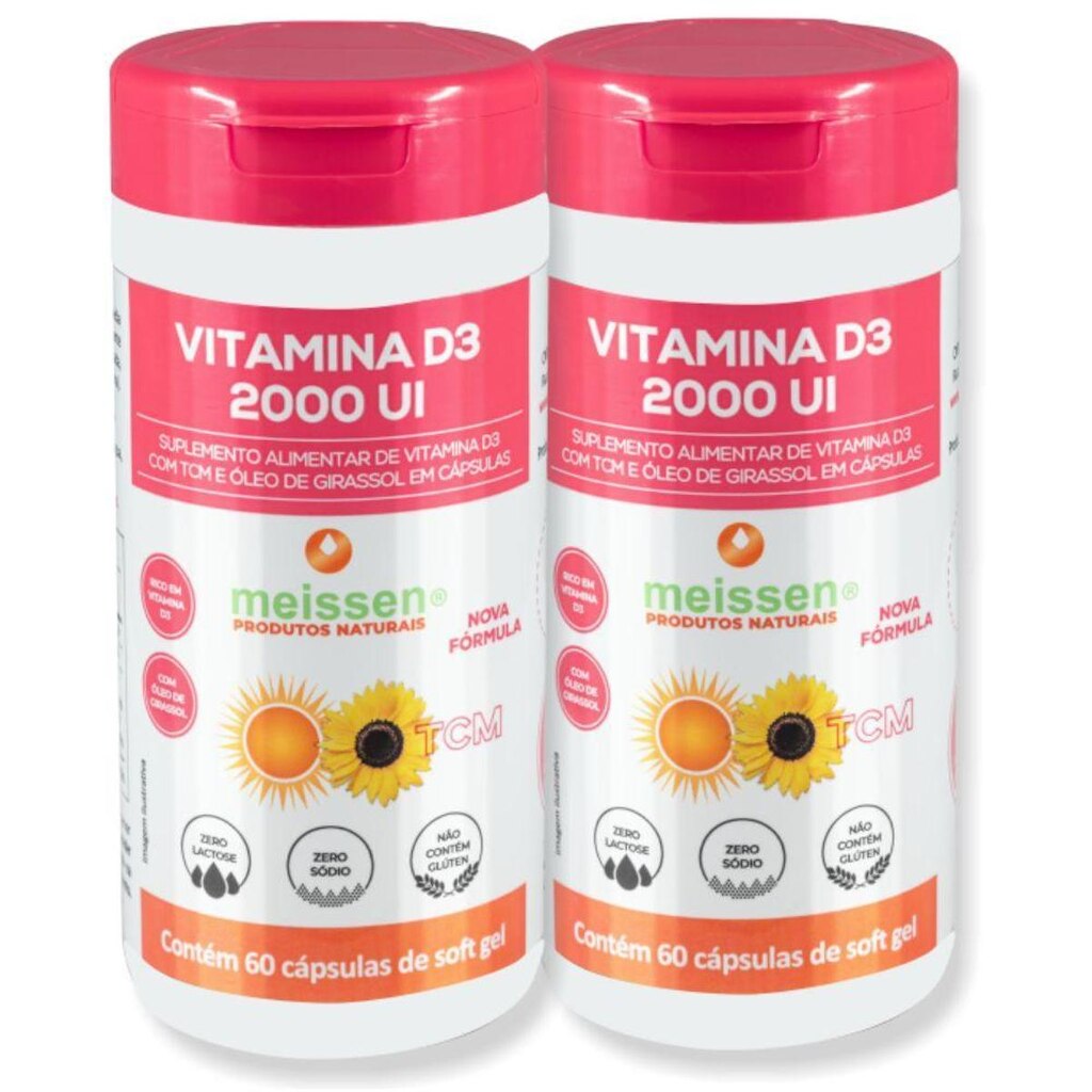 Kit 2x Vitamina D3 2000 Ui 60 Capsulas - Meissen