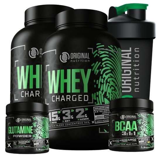 Kit 2X Whey 900G +Bcaa 100G + Gluta 100G +Shaker 600Ml Menor preço em Kit 2X Whey 900G +Bcaa 100G + Gluta 100G +Shaker 600Ml
