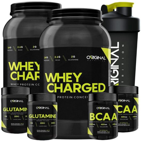 Kit 2X Whey Charged 900G +2X Bcaa 60 Cáps+2X Gluta 100G+Shaker 600Ml é ruim? Kit 2X Whey Charged 900G +2X Bcaa 60 Cáps+2X Gluta 100G+Shaker 600Ml é boa?