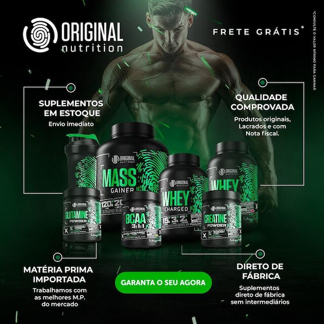 Kit 2X Whey Charged Original + Bcaa+ Creatina + Shaker