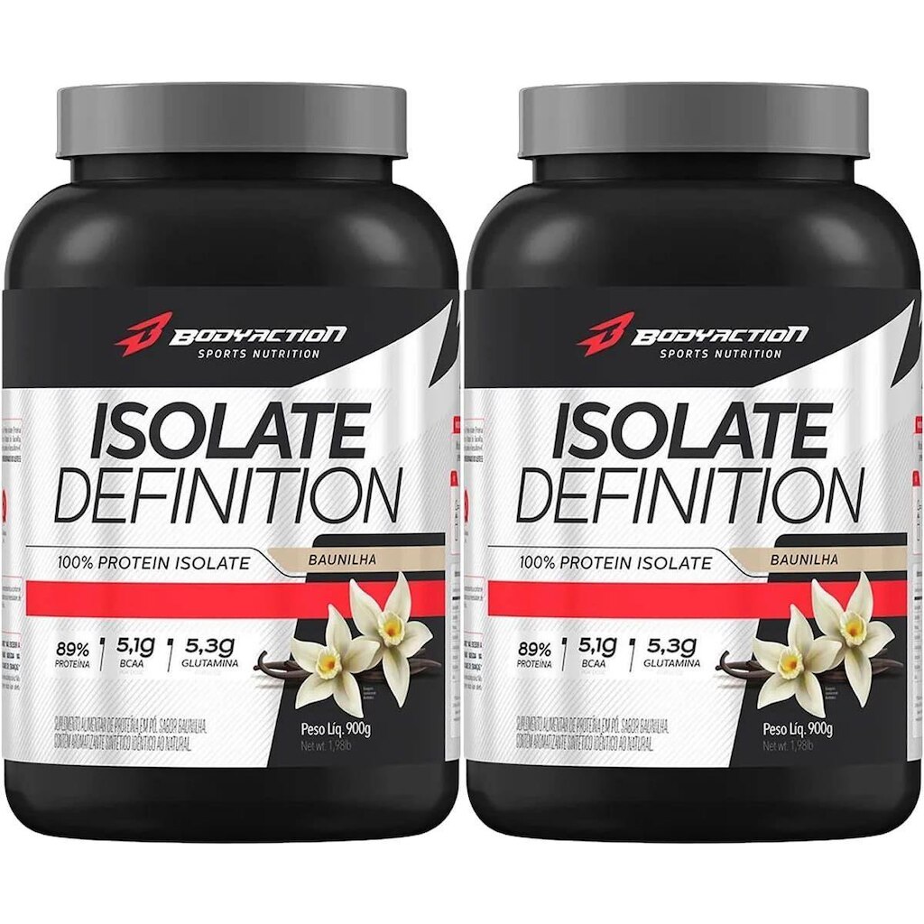 Kit 2X Whey Isolate Definition - 900g Baunilha - BodyAction
