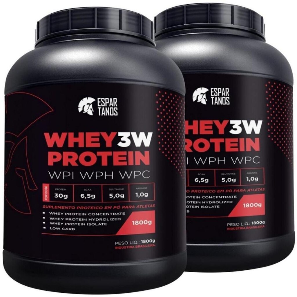 Kit 2x Whey Protein 3w 1,8kg Total 3,6kg  Espartanos