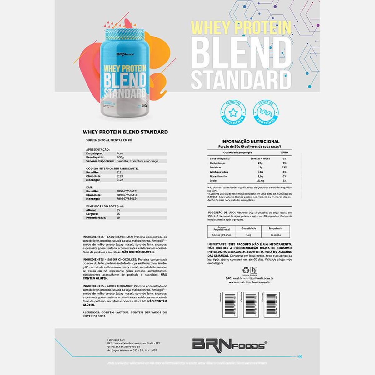Kit 2X Whey Protein Concentrado Blend Standard + Coqueteleira Brn