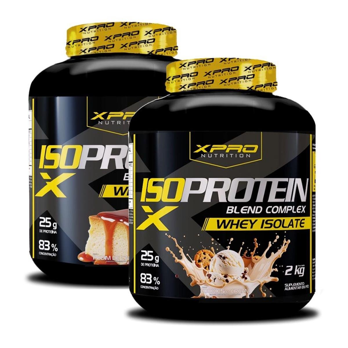 Kit 2x Whey Protein Isolado Iso Blend Complex 2Kg - Pretorian