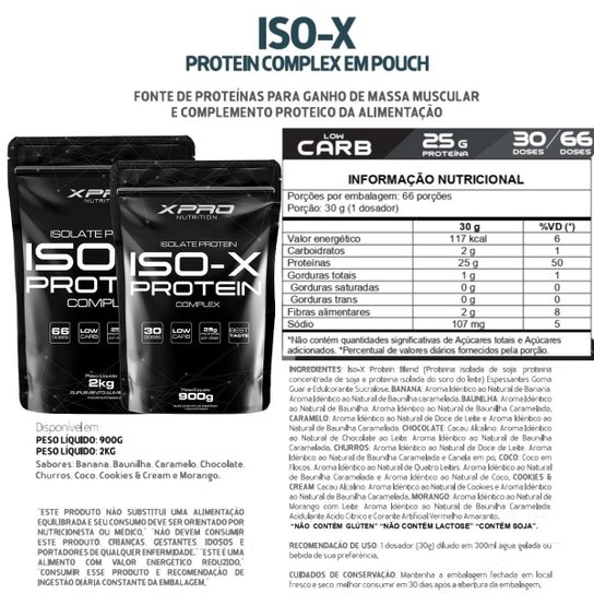 Kit 2x Whey Protein Iso - X Protein Complex 900g - XPRO Nutrition