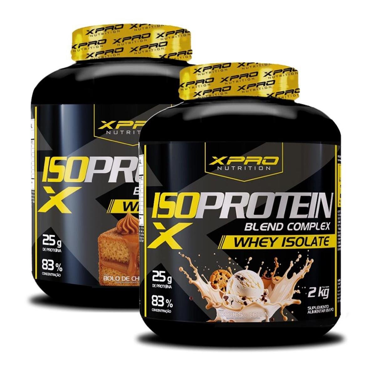 Kit 2x Whey Protein Isolado Blend Complex 2Kg - XPRO