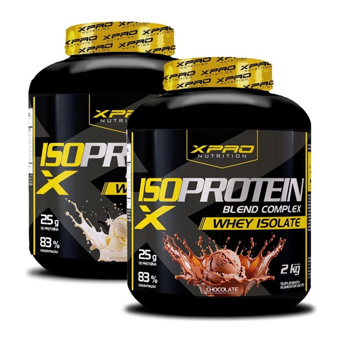 Kit 2x Whey Protein Isolado Iso Blend Complex 2Kg - Pretorian