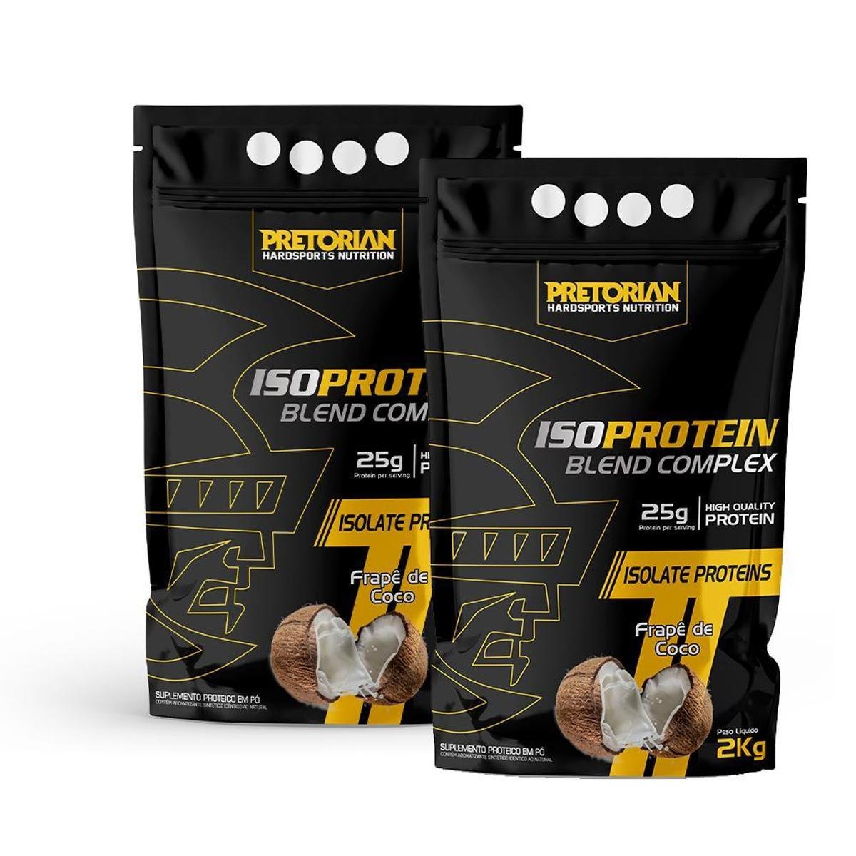 Kit 2x Whey Protein Isolado Iso Blend Complex 2Kg - Pretorian