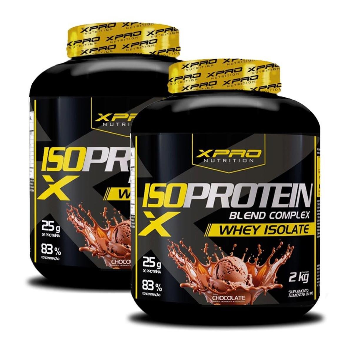 Kit 2x Whey Protein Isolado Iso Blend Complex 2Kg - Pretorian