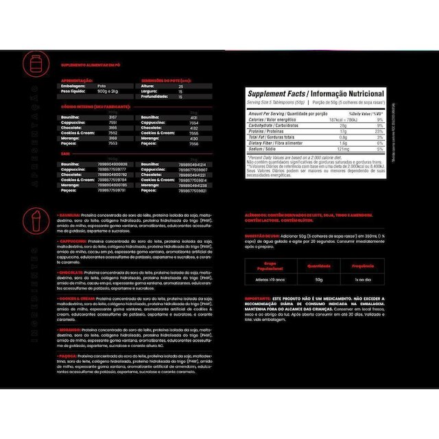 KIT - 2x Whey Protein Waxy Whey 2kg + Glutamina 300g + BCAA 4800 120 Cápsulas - Bodybuilders