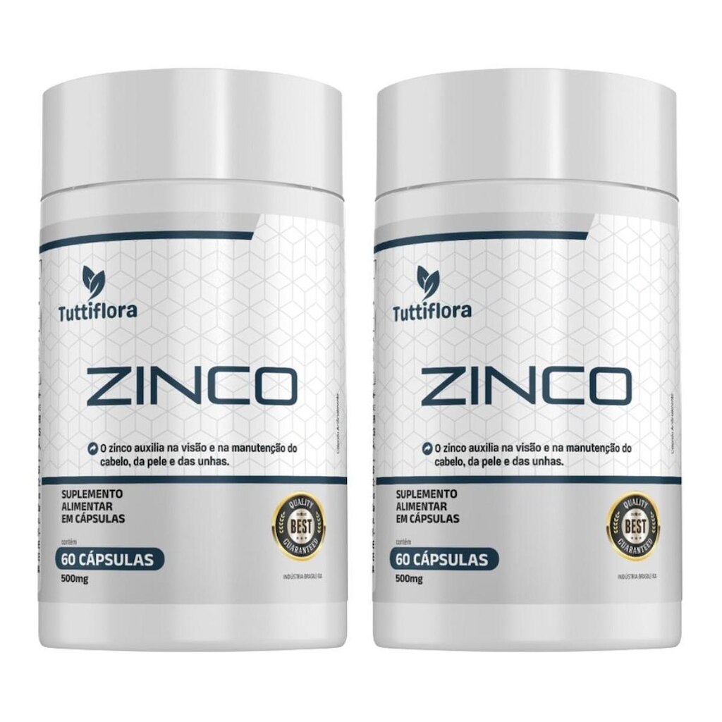 Kit 2x Zinco 60 Cápsulas 500mg Tuttiflora