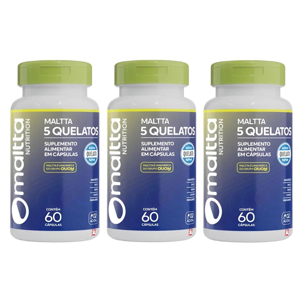 Kit 3 5 Quelatos 3x60 cápsulas Maltta Nutrition