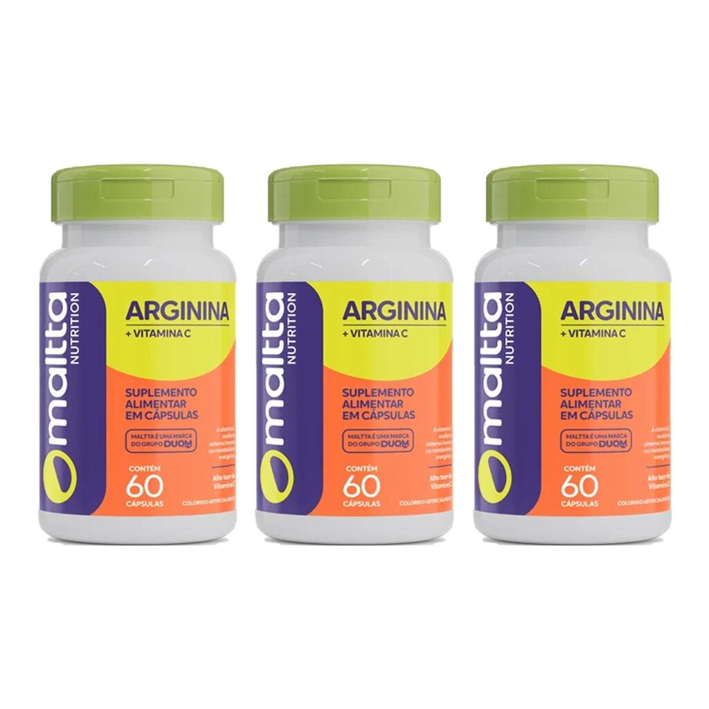 Kit 3 Arginina + Vitamina C 3x60 cápsulas Maltta
