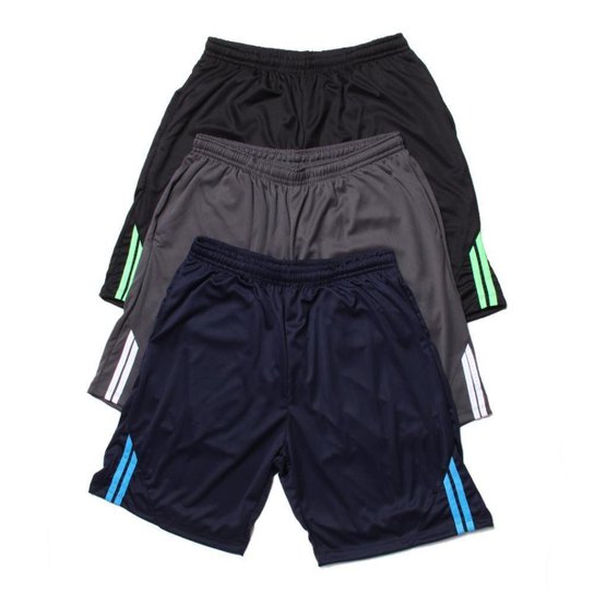 Kit 3 Bermuda Helanca Ox Bolsos Frente Ideal Para Atividades Fisicas Confortavel - Preto Menor preço em Kit 3 Bermuda Helanca Ox Bolsos Frente Ideal Para Atividades Fisicas Confortavel - Preto