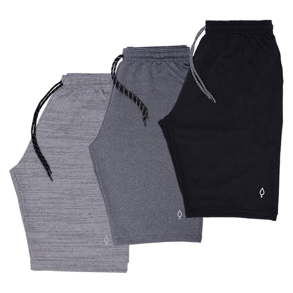 Kit 3 Bermuda Masculina Resina Short Moletinho Moletom Bermudas