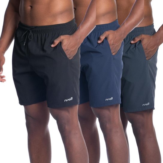 Kit 3 Bermuda Shorts Masculino Tactel Elastano Treino Praia - Marinho+Chumbo é ruim? Kit 3 Bermuda Shorts Masculino Tactel Elastano Treino Praia - Marinho+Chumbo é boa?