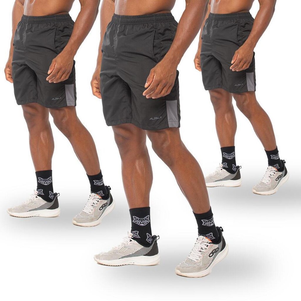Kit 3 Bermudas Dry Academia Esporte Alpha Co