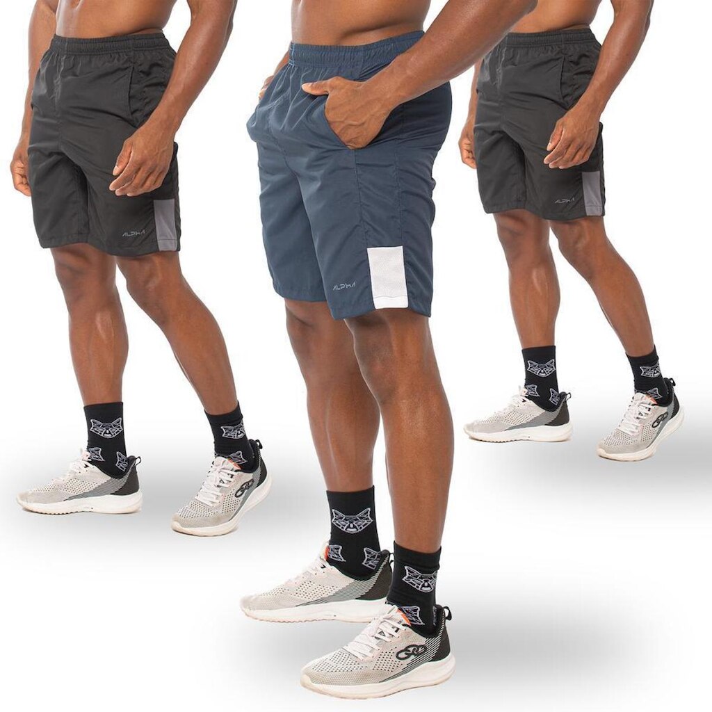 Kit 3 Bermudas Dry Academia Esporte Alpha