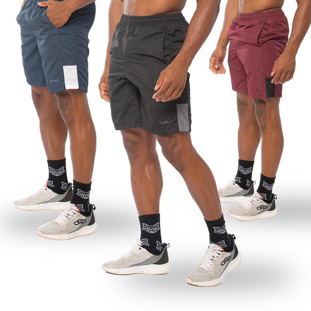 Kit 3 Bermudas Dry Academia Esporte Alpha