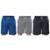 Kit 3 Bermudas Elite Comfort Masculina - Marinho+Preto