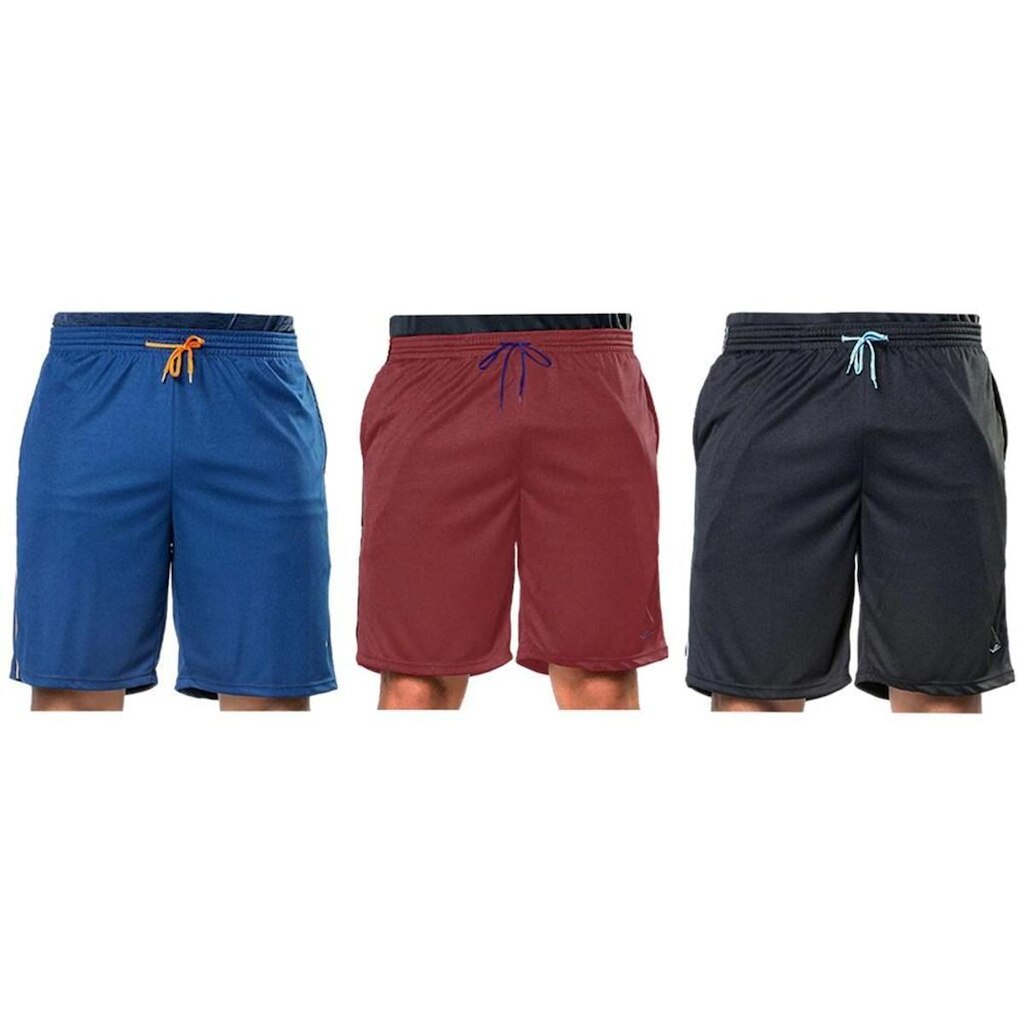 Kit 3 Bermudas Elite Comfort Masculina