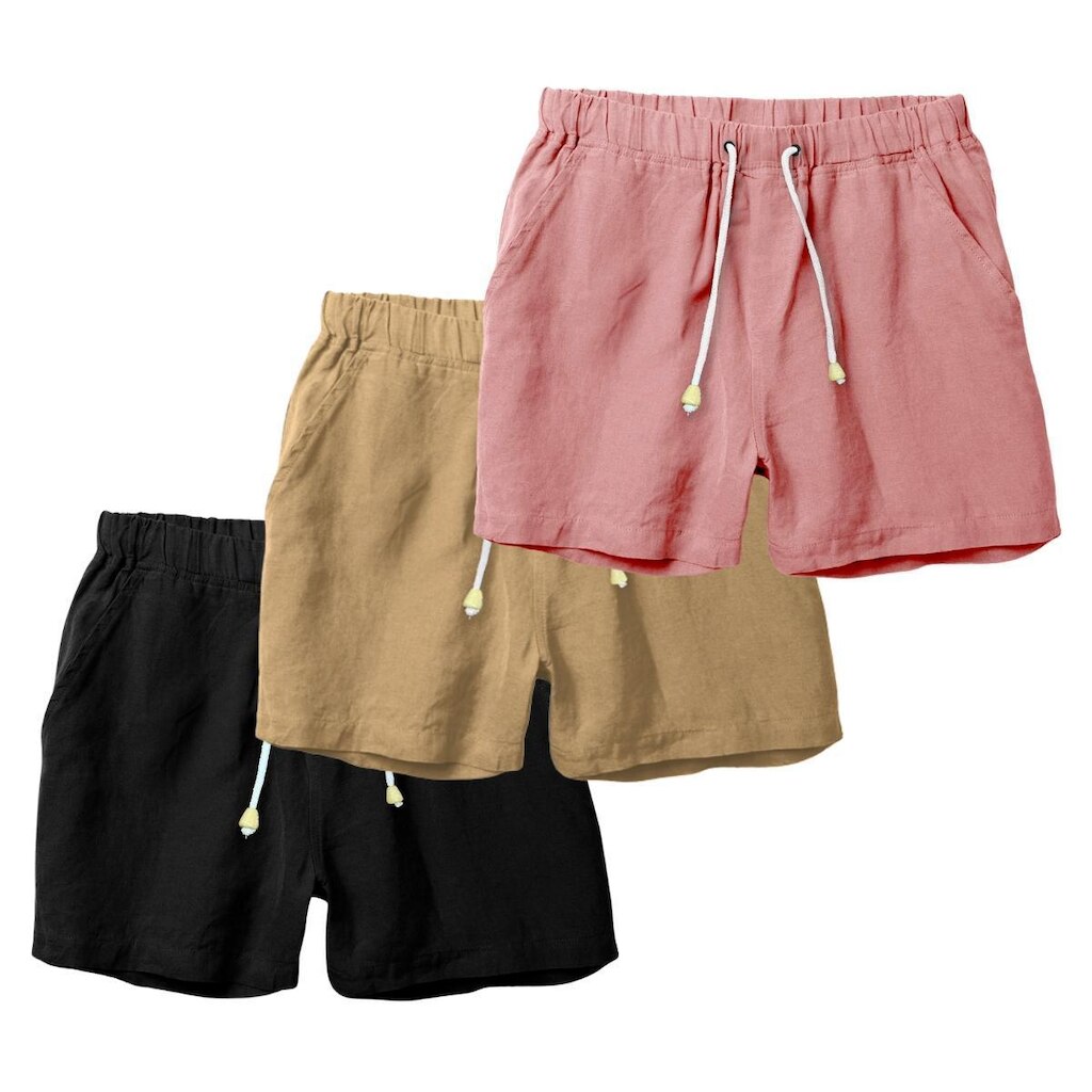 Kit 3 Bermudas Masculina Linho Short Casual Ajuste Perfeito