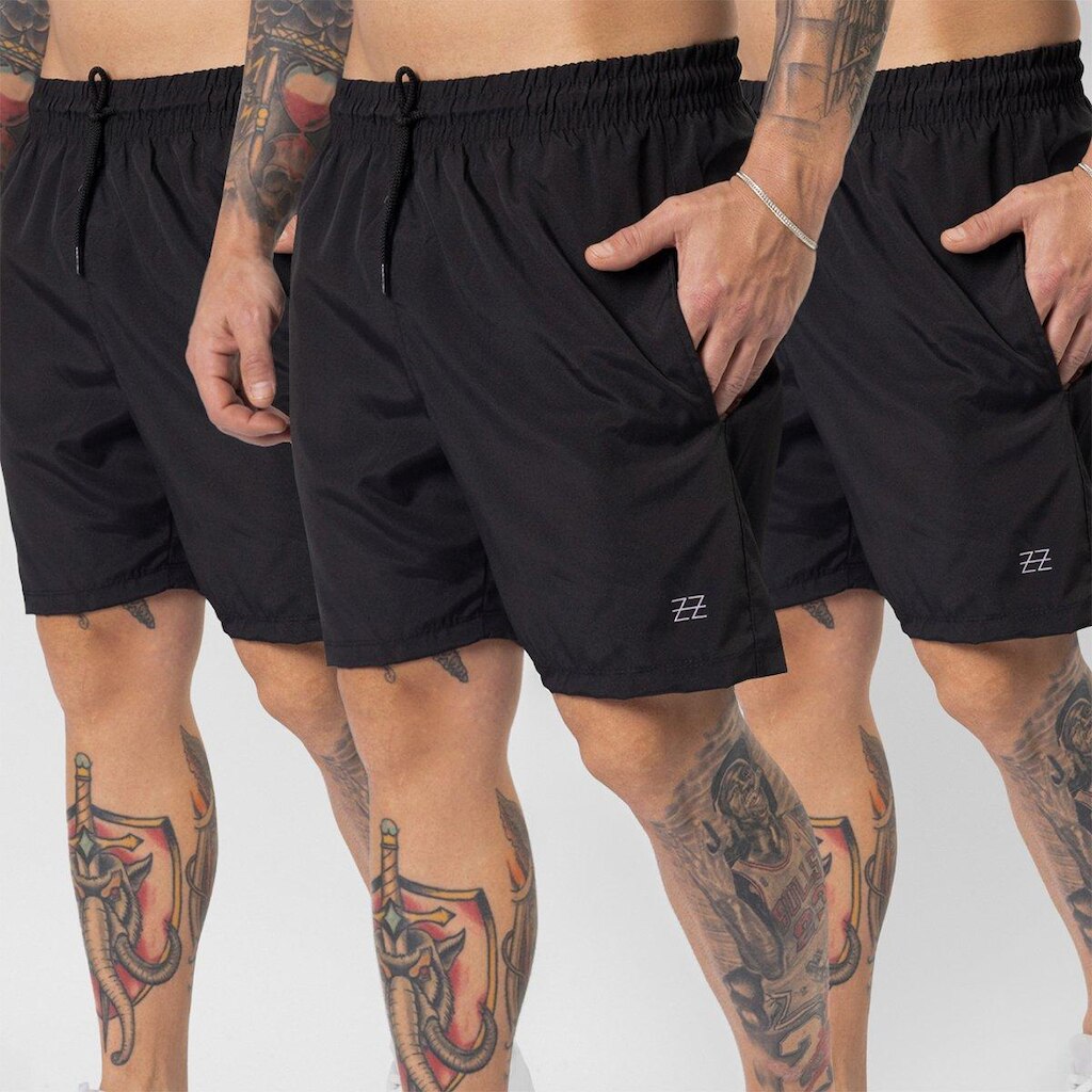 Kit 3 Bermudas Masculinas Academia Treino Shorts Elástico Luzzoo