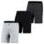 Kit 3 Bermudas Masculinas Moletom Básica Lisa Dia a Dia Leve - Cinza+Preto