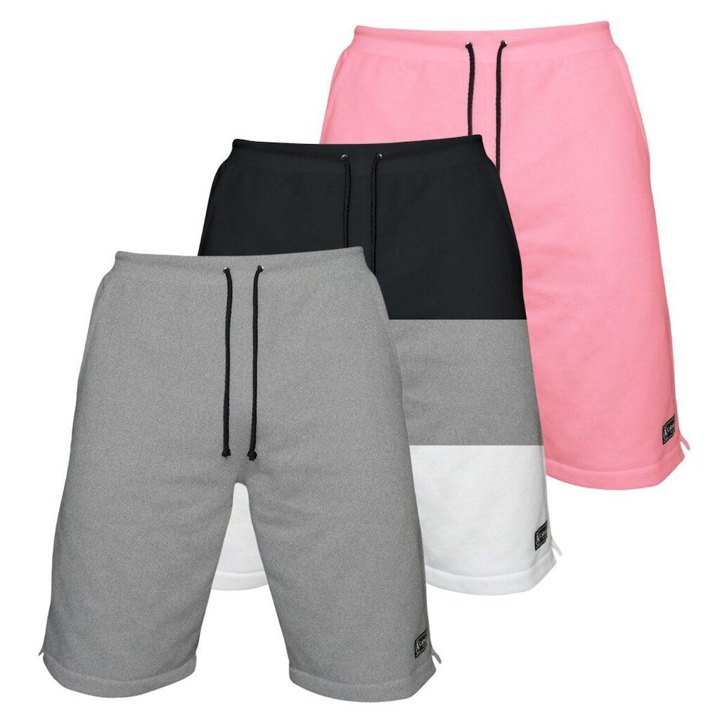 Kit 3 Bermudas Moletom Masculina com 3 Bolsos Fenda Lateral Short Básico Casual Treino