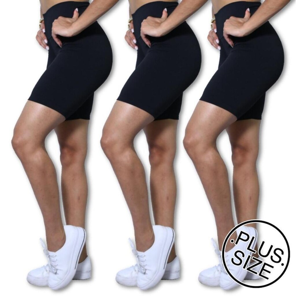 Kit 3 Bermudas Plus Size Heide Ribeiro Silver Fitness