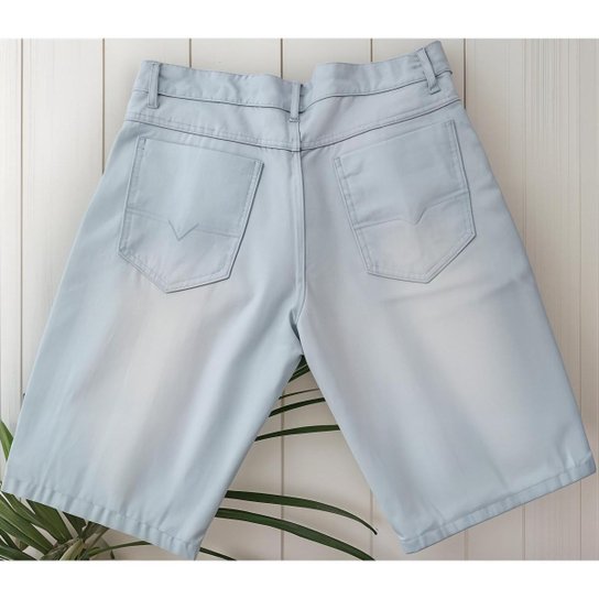 Kit 3 Bermudas Short Jeans Masculina Lisa Lycra Elastano