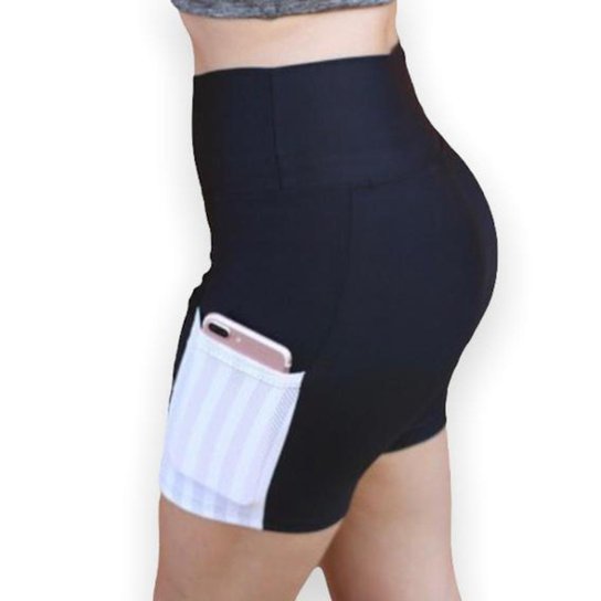 Kit 3 Bermudas Shorts Leg Legging Treino Cintura Alta Bolso 164