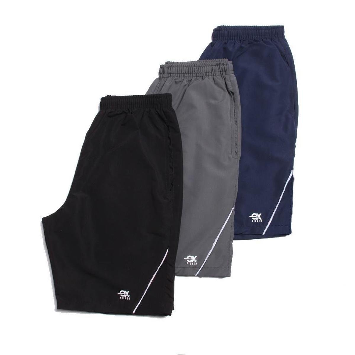 Kit 3 Bermudas Tactel Esporte - Ox Confecções Menor preço em Kit 3 Bermudas Tactel Esporte - Ox Confecções