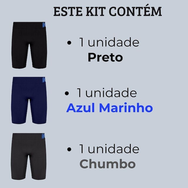 Kit 3 Bermudas Térmicas Esportivas Alta Compressão Keeper