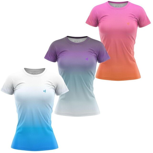 Kit 3 Blusa Feminina Caminhada Fitness Camisa Leve Confortável Treino Corrida Academia