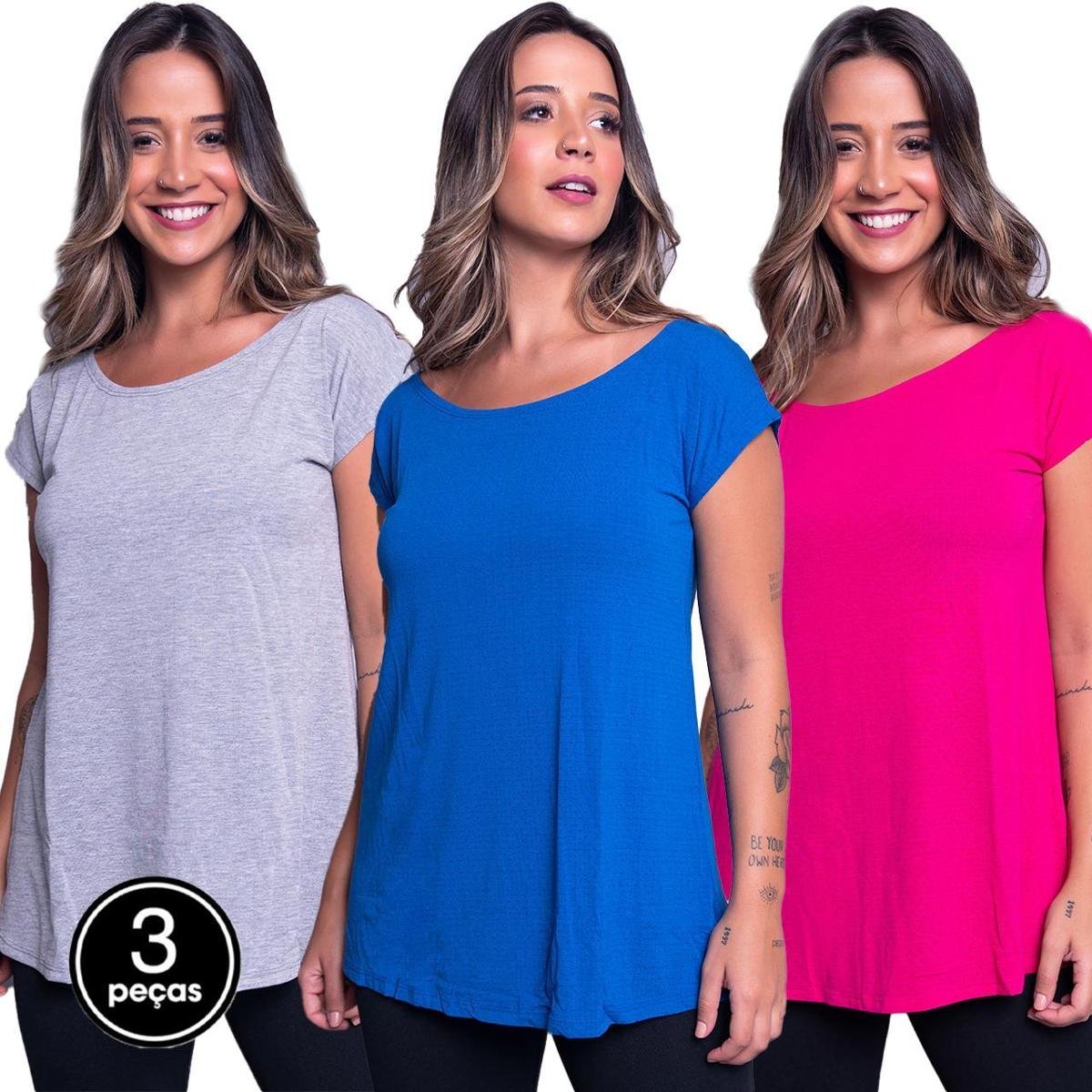 Kit 3 Blusa Mullet Feminina Academia Fitness Treino Camisa Conforto Menor preço em Kit 3 Blusa Mullet Feminina Academia Fitness Treino Camisa Conforto