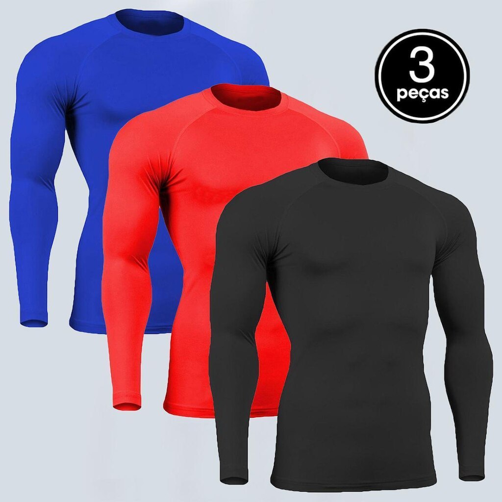 Kit 3 Blusa Térmica Proteção UV + 50