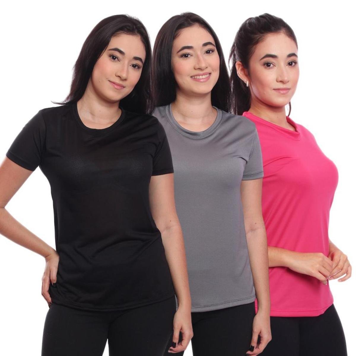 Kit 3 Blusas Academia Manga Curta Camiseta Camisa Tshirt Esportiva Dry ness UV Proteção Solar Menor preço em Kit 3 Blusas Academia Manga Curta Camiseta Camisa Tshirt Esportiva Dry ness UV Proteção Solar