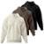 Kit 3 Blusas De Frio Moletom Liso Fechada Bolso Canguru Masculino - Branco+Marrom