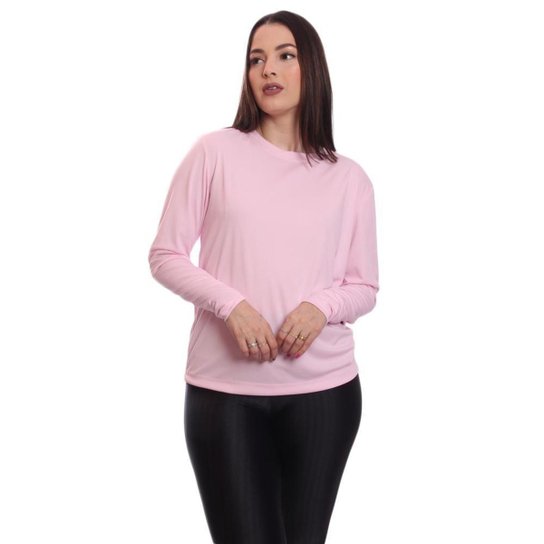Kit 3 Blusas Feminina Dry Academia Camiseta Segunda Pele Manga Longa Proteção Solar UV