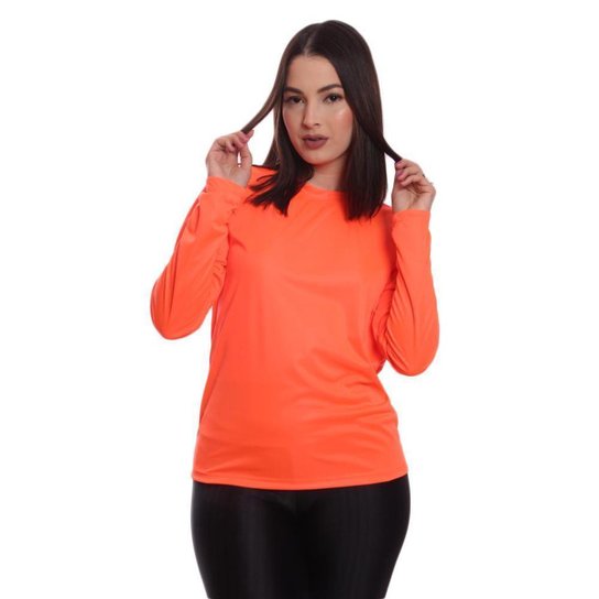 Kit 3 Blusas Feminina Dry Academia Camiseta Segunda Pele Manga Longa Proteção Solar UV